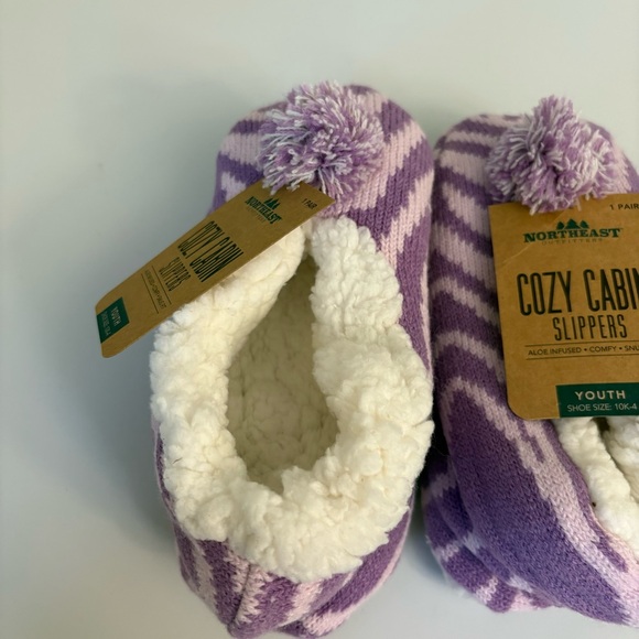 Northeast Outfitters Kids Cozy Cabin Slippers Youth Shoe Size 10-4 NWT Two Pairs - Picture 4 of 7